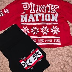 Pink Long sleeve & leggings outfit